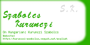 szabolcs kurunczi business card